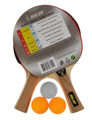 Set na pingpong SULOV® 2ST-02, 2 x raketa, 3 x míč