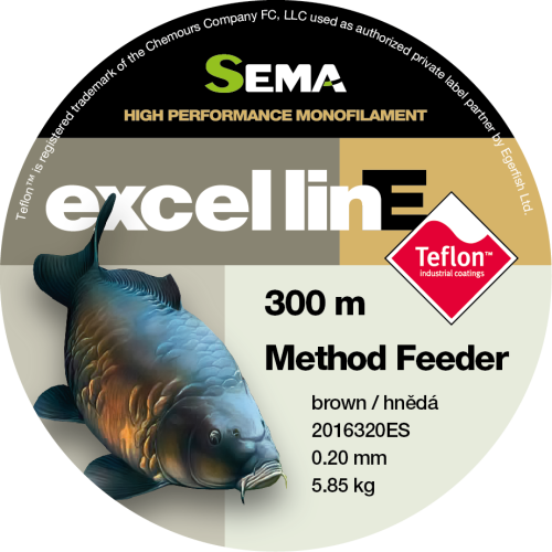 Rybářský vlasec Sema Method Feeder Teflon 300 m hnědá 0,16 mm / 3,85 kg