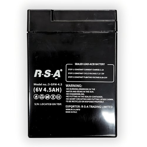 Baterie olověná průmyslová ELJET R-S-A, 6V 4.5Ah