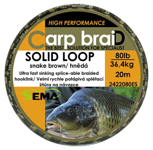 Pletená šňůra Sema Solid Loop 10 m 50 lbs / 22,8 kg