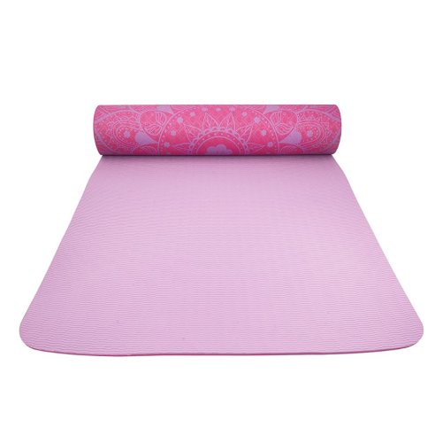 Podložka LIFEFIT® YOGA MAT MANDALA DUO, 183x58x0,6cm, bordó
