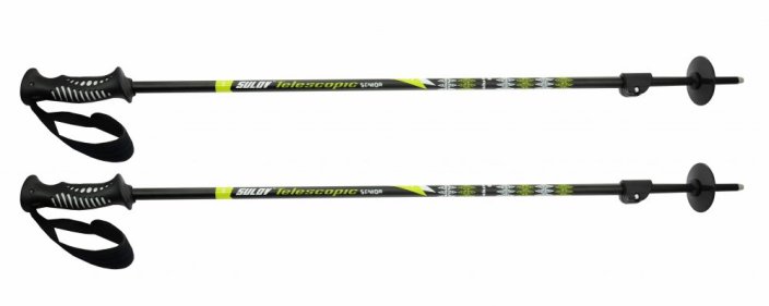 Sjezdové skládací hole SULOV® TELESCOPIC SENIOR, vel. 100-145cm, zelené