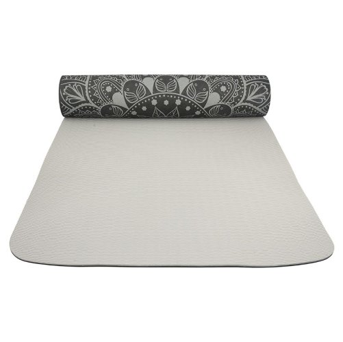 Podložka LIFEFIT® YOGA MAT MANDALA DUO, 183x58x0,6cm, černá