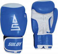 Box rukavice SULOV® kožené, modro-bílé