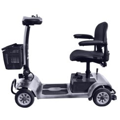 Elektrický čtyřkolový vozík RACCEWAY® SPLIT, stříbrný