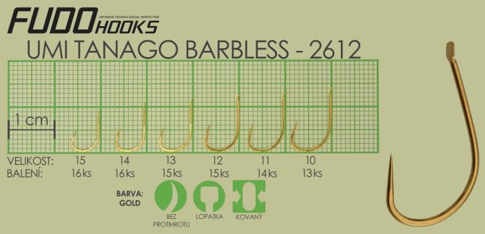 Rybářský háček Fudo Hooks Tanago Brl vel. 11(bal.14ks)