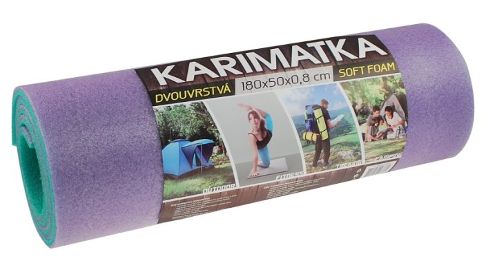 Karimatka dvouvrstvá CALTER® 8 180x50x0,8 cm, zeleno-fialová