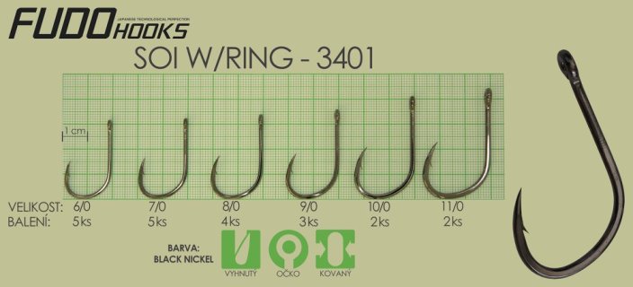 Rybářský háček Fudo Hooks Soi Ring vel. 11 / 0(bal.2ks)