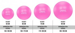 Gymnastický míč LIFEFIT® ANTI-BURST 75 cm, růžový