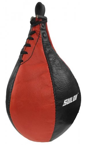 Boxovací hruška SPLIT SULOV®, štípaná kůže černo-červená