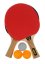 Set na pingpong SULOV® 2ST-02, 2 x raketa, 3 x míč