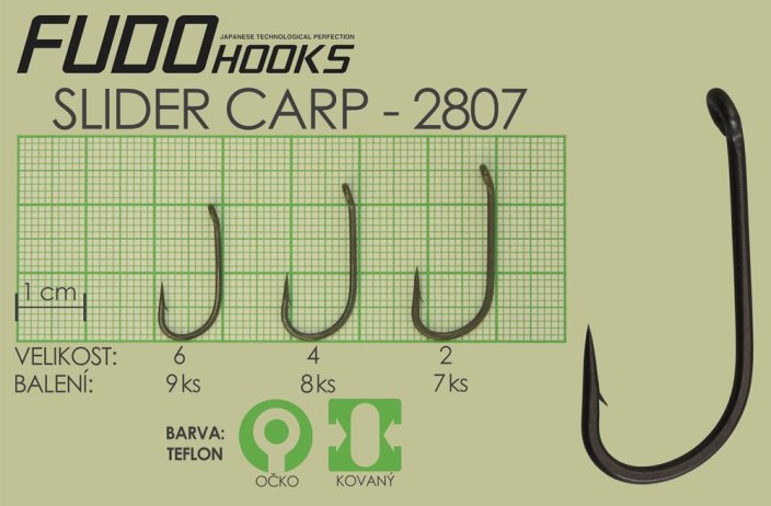 Rybářský háček Fudo Hooks Slider Carp vel. 6(bal.9ks)