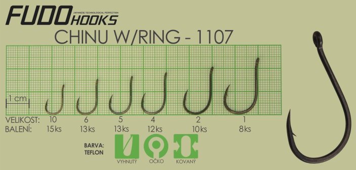 Rybářský háček Fudo Hooks Chinu Ring vel. 5(bal.13ks)