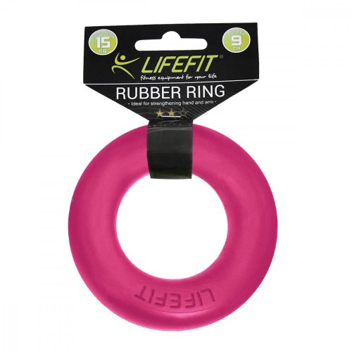 Posilovač prstů LIFEFIT® RUBBER RING růžový