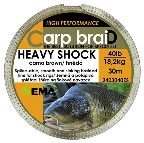 Pletená šňůra Sema Heavy Shock 30 m 40 lbs / 18,2 kg