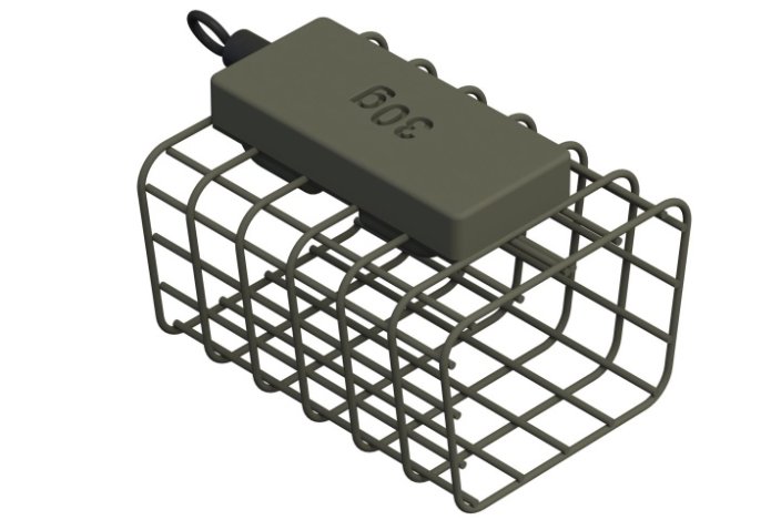 Rybářské krmítko Suretti Hranaté s obratlíkem klec 33 x 20 x 39 mm 40 g