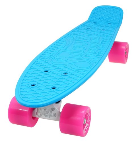 Penny board 22" SULOV® NEON SPEEDWAY sv.modrý-růžový
