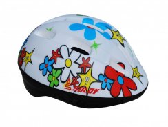 Dětská cyklo helma SULOV® JUNIOR, bílá s květy