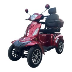 Elektrický čtyřkolový vozík RACCEWAY® STRADA LUX, červený