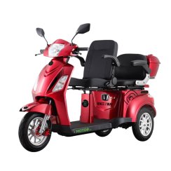 Elektrický tříkolový vozík RACCEWAY® VIA LUX DUO, červený