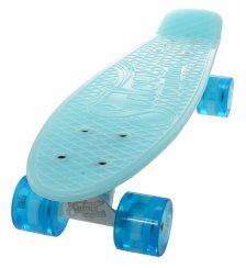 Penny board 22" BURN RIDER modrý fosforeskující, blikající kolečka
