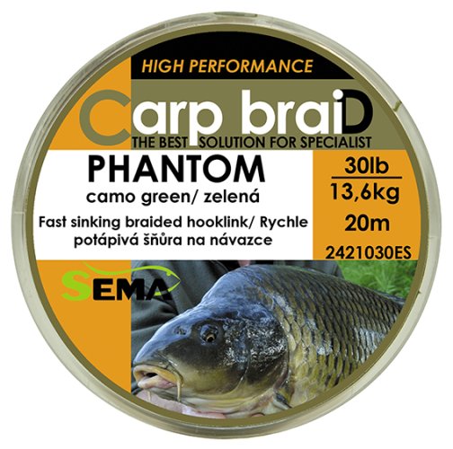 Pletená šňůra Sema Phantom 20 m 30 lbs / 13,6 kg
