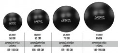 Gymnastický míč LIFEFIT® ANTI-BURST 55 cm, černý