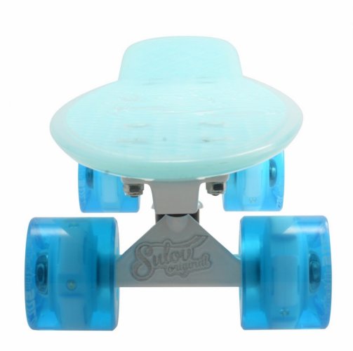 Penny board 22" BURN RIDER modrý fosforeskující, blikající kolečka