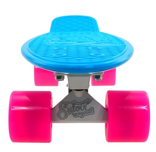 Penny board 22" SULOV® NEON SPEEDWAY sv.modrý-růžový
