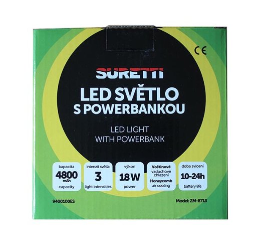 Kempingová lampa Suretti® s powerbankou