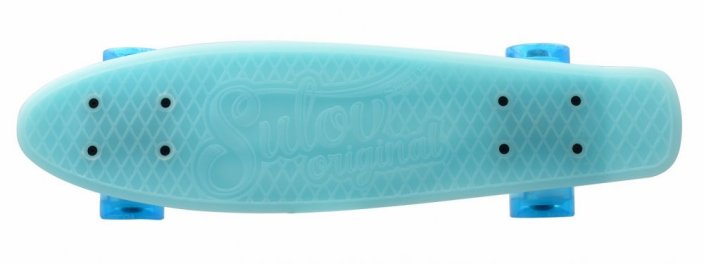 Penny board 22" BURN RIDER modrý fosforeskující, blikající kolečka
