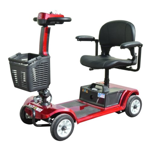 Elektrický čtyřkolový vozík RACCEWAY® SPLIT, vínový