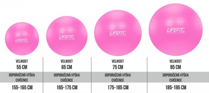 Gymnastický míč LIFEFIT® ANTI-BURST 85 cm, růžový