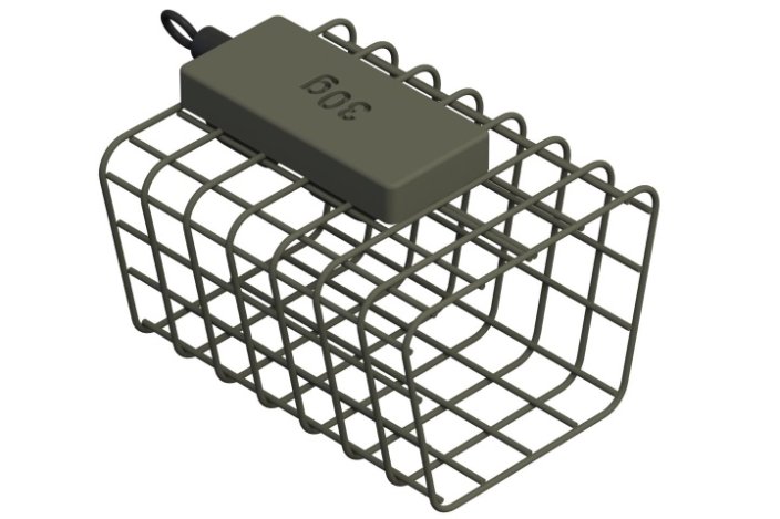 Rybářské krmítko Suretti Hranaté s obratlíkem klec 35 x 25 x 60 mm 100 g