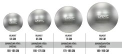Gymnastický míč LIFEFIT® ANTI-BURST 55 cm, stříbrný