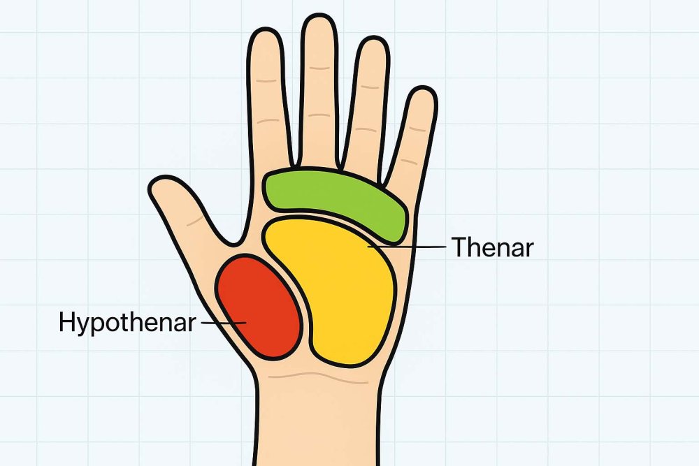 tlaková mapa dlaně nákres